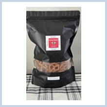 Large bags 15 oz; Small bags 7 oz