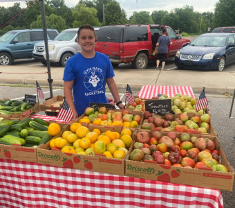 Bruce Werner helping out at the Walnut Valley Farmers Market