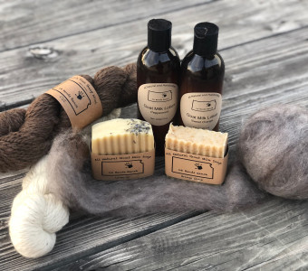 Kansas goat milk soap & lotion, Finnsheep yarn & roving