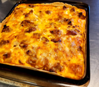 Egg casserole for supper.