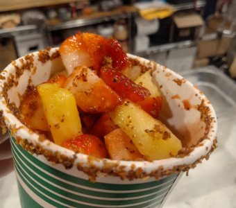 Chamoy fruit cup- Strawberry Pineapple 