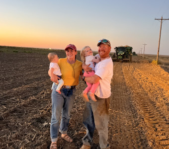 Young Kansas first generation farming family