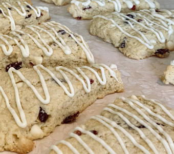 Craisin white chocolate scones