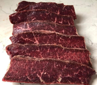 Round steak slices