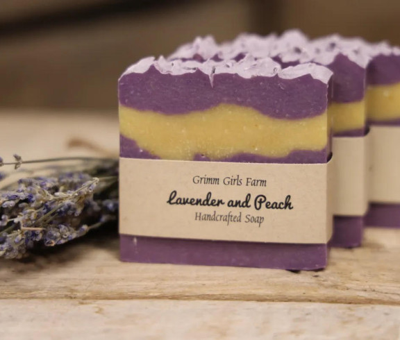 Kansas made Lavender and Peach Goat Milk Soap