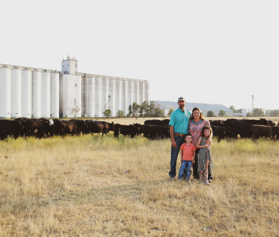 The Mattix Family and their cattle herd in Northwest Kansas.
