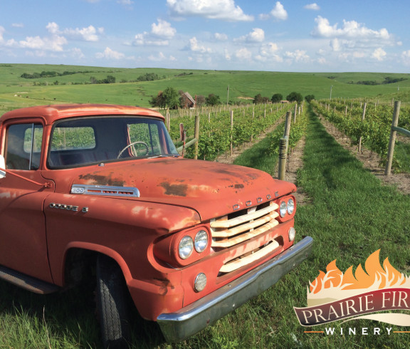 Prairie Fire Winery Truck and Vineyard