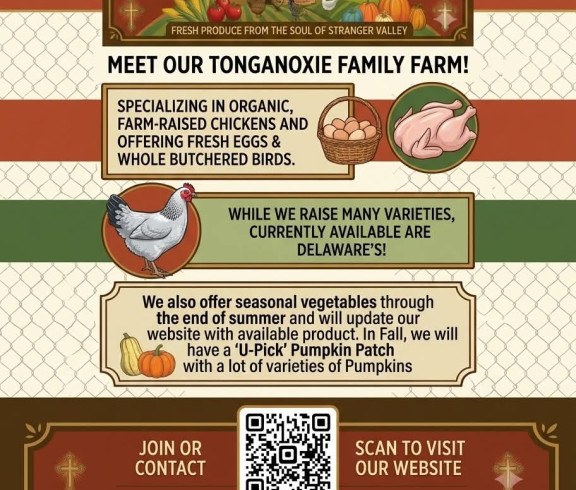 Promotional graphic or photographed sign for Welch/Doege Farms.