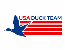 USA Duck team logo is a duck with USA flag motif